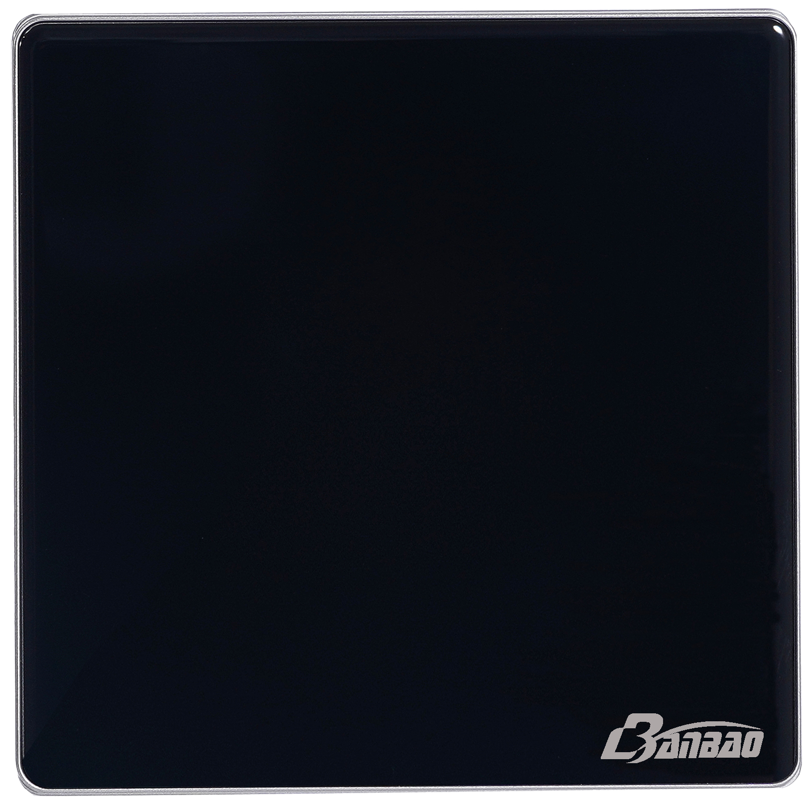 Big Button 2 +3pin wall socket Black color Glass panel