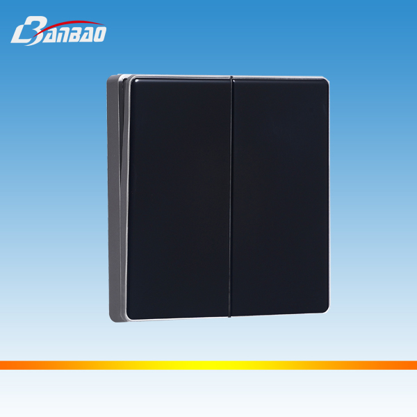 black color acrylic glass panel electric wall switch