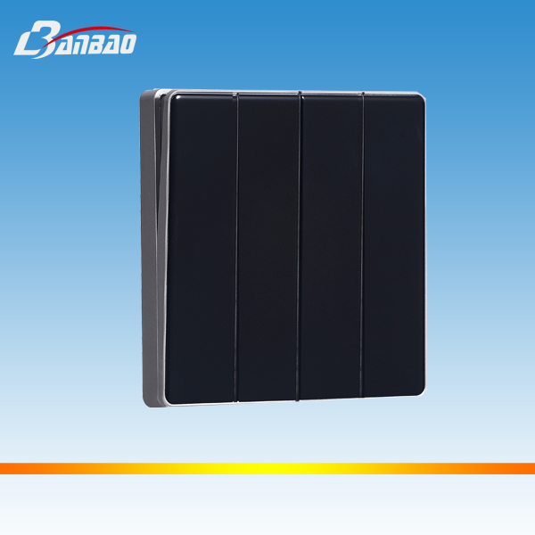 black color acrylic glass panel electric wall switch