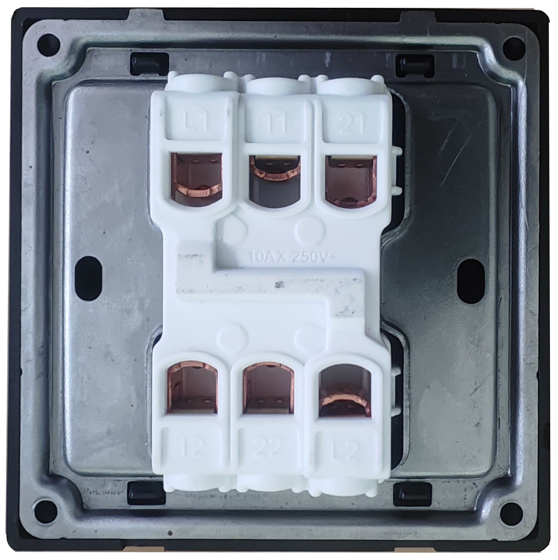 glass panel ultra thin white color 2gang 10A Wall Switch