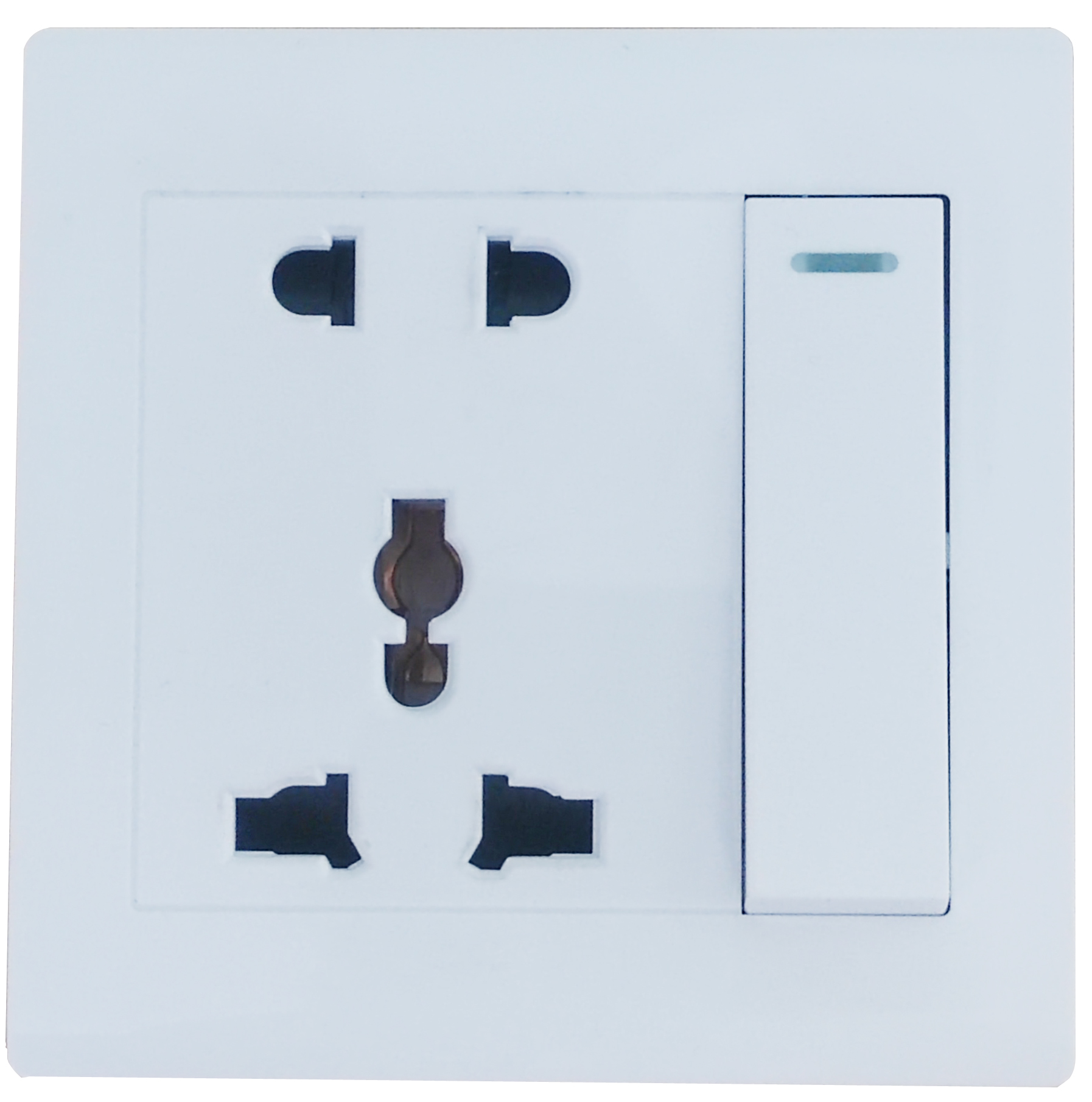ultra thin white color 2gang 10A Big Button PC panel Wall Switch