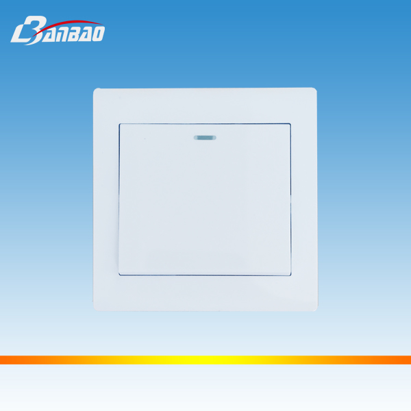 white color acrylic glass panel electric wall switch