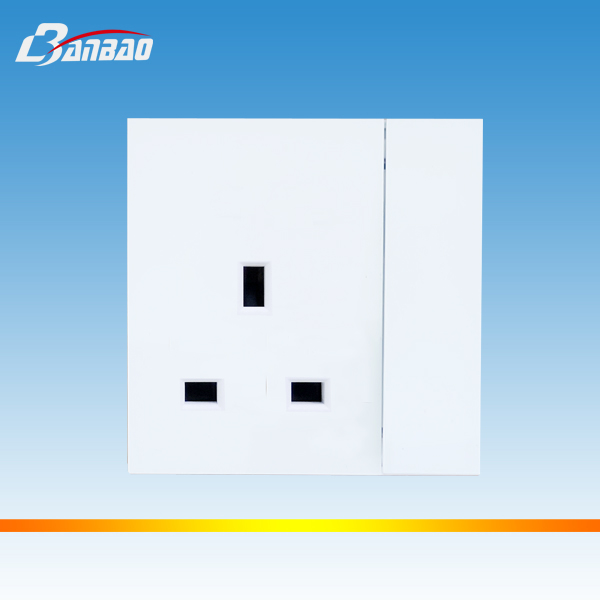 white color 1gang 13A UK Wall Socket PC Glass panel