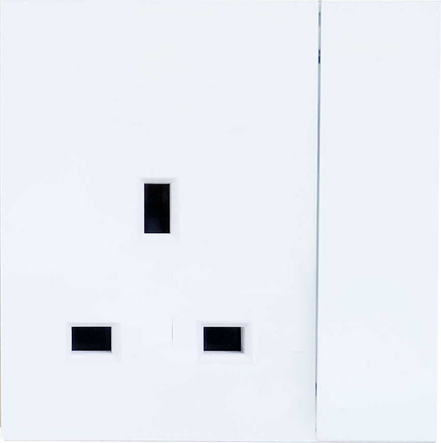 white color 1gang 13A UK Wall Socket PC Glass panel