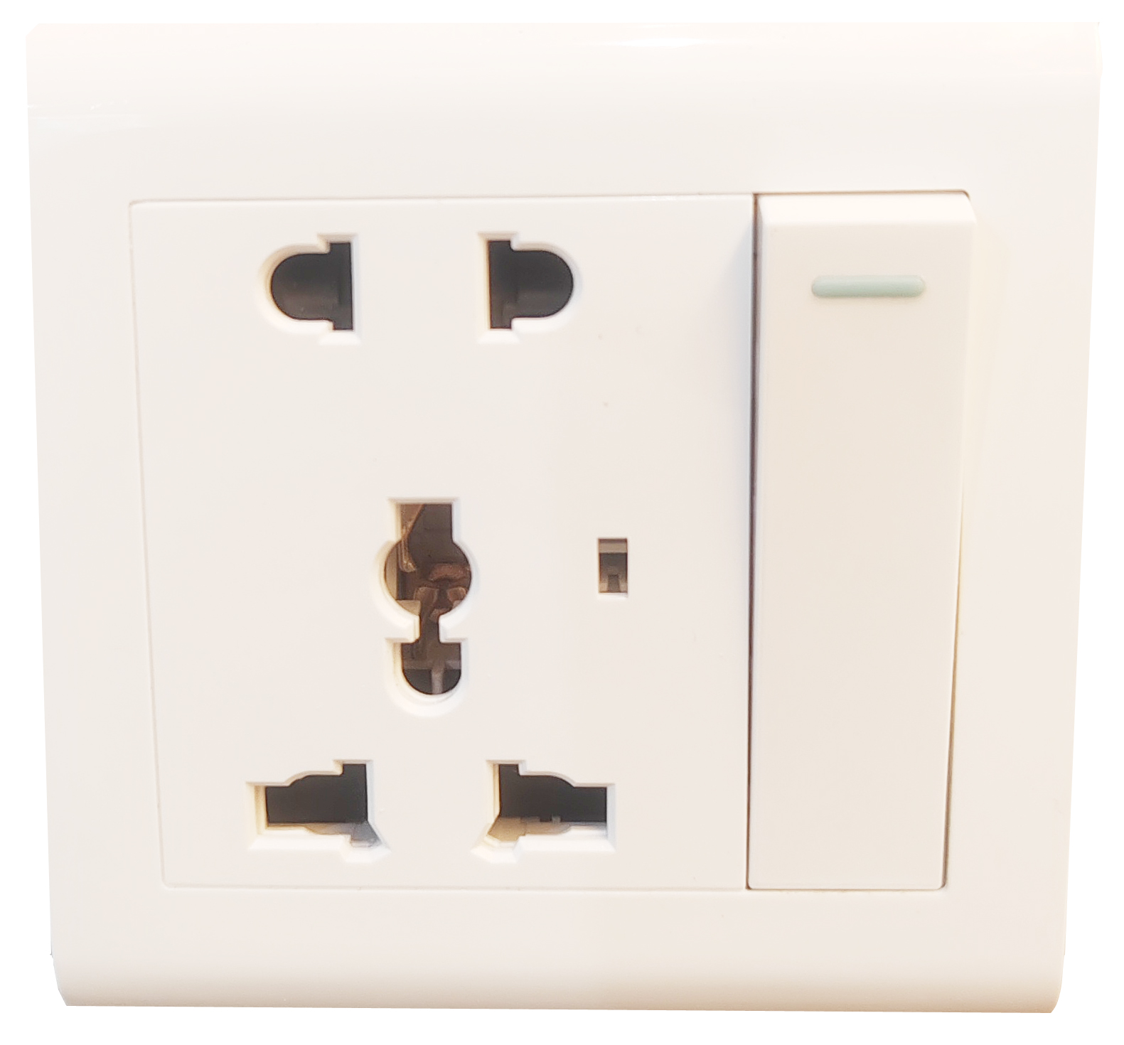 13A universal socket with switch ABS panel white color