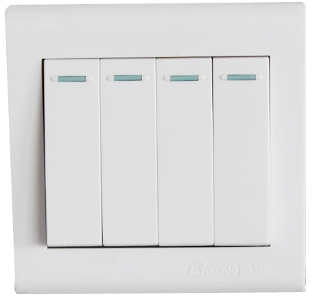 white color 2gang 1/2way ABS panel wall switch with good price
