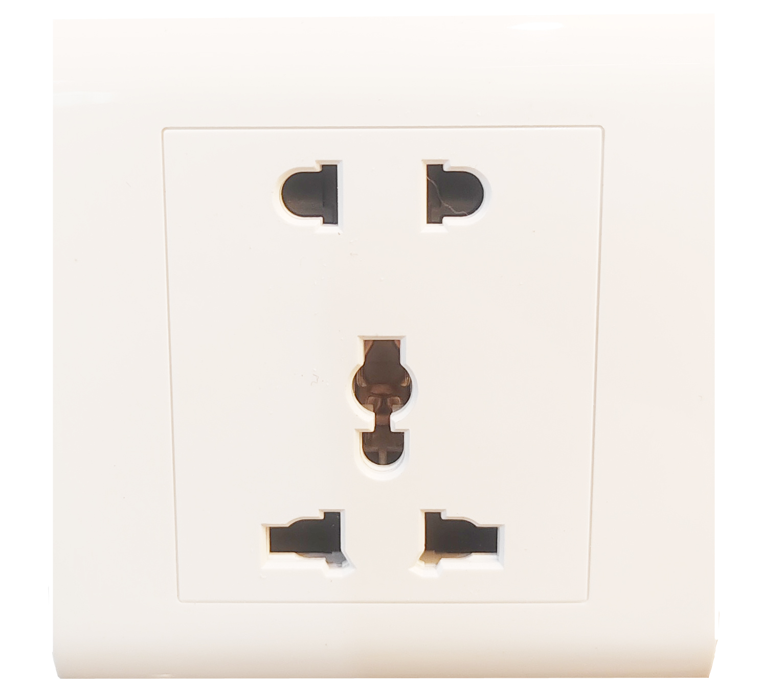 13A universal socket with switch ABS panel white color