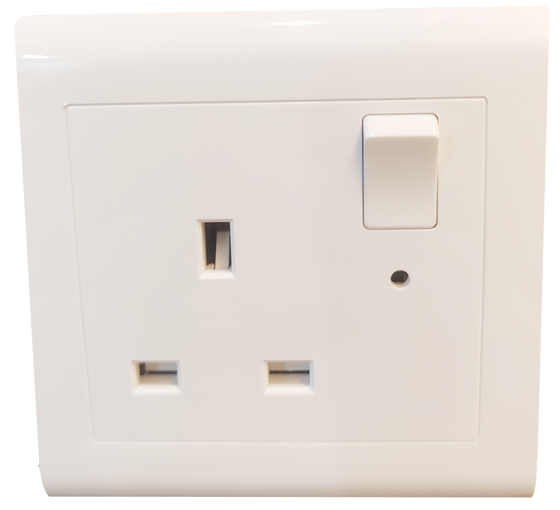 13A UK socket with switch ABS panel white color