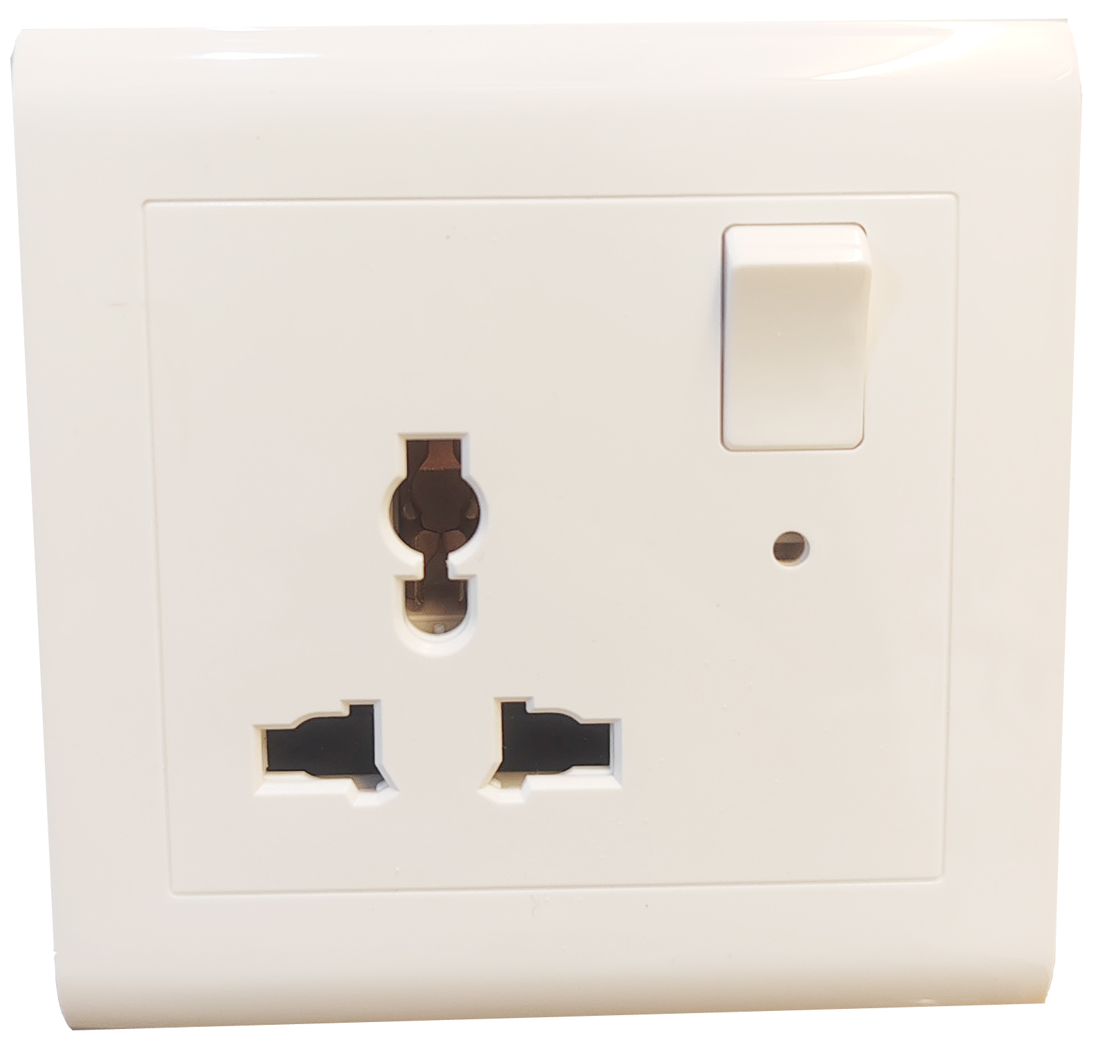 13A universal socket with switch ABS panel white color