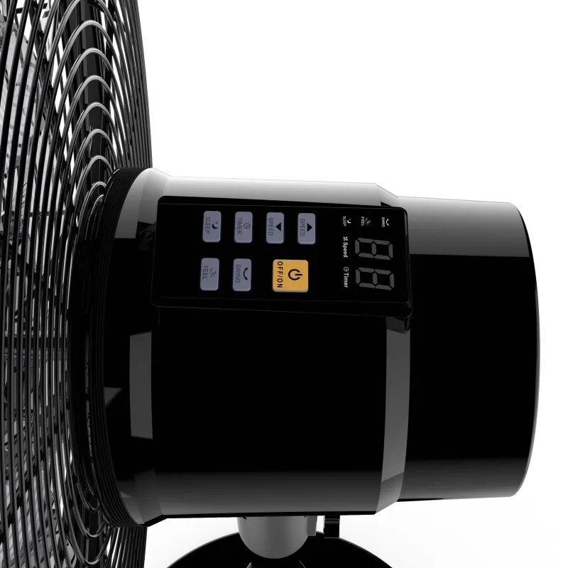 Black Color 18 Inch Pedestal Fan with Remote Control 90W