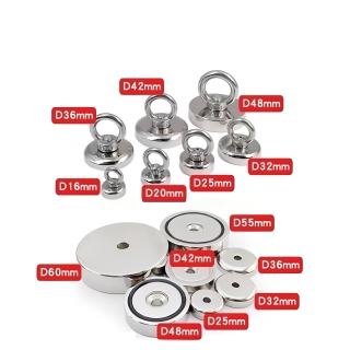 아이볼트가 달린 강력한 원형 네오디뮴 낚시 자석