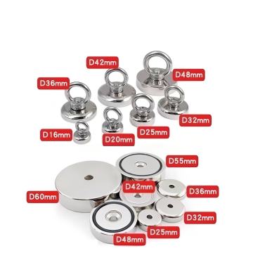 아이볼트가 달린 강력한 원형 네오디뮴 낚시 자석