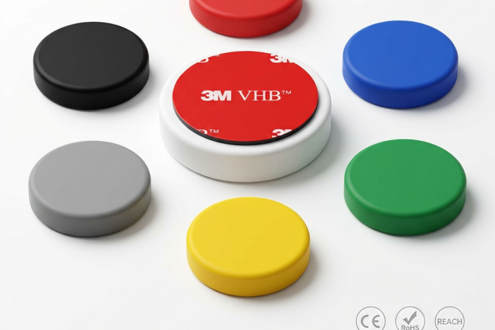Aimant néodyme personnalisé revêtu de silicone avec adhésif 3M