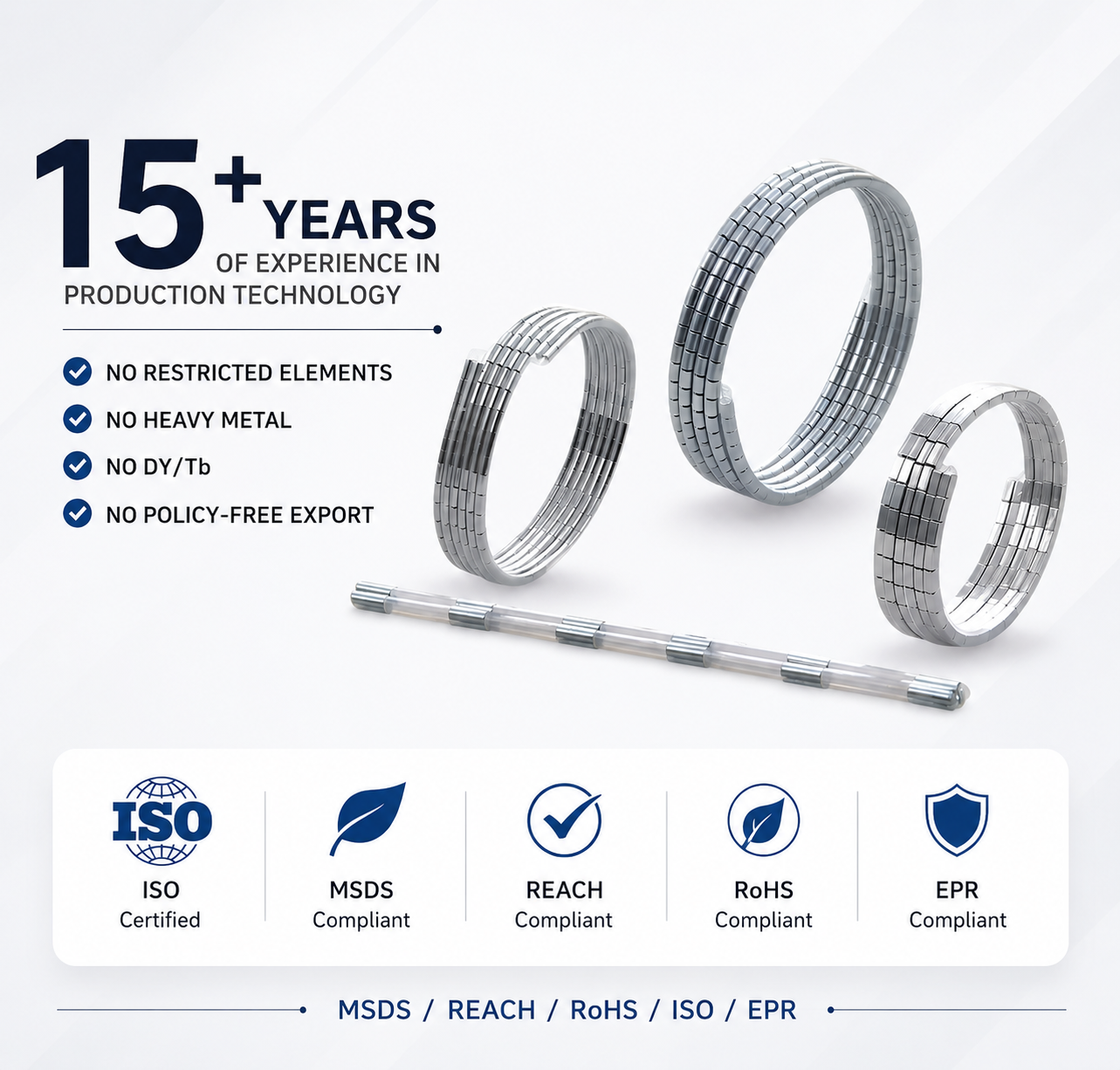 Clear PVC tube magnet strip