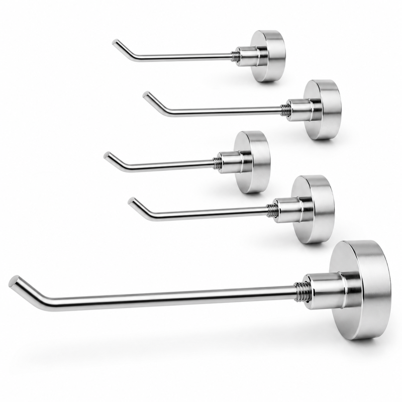 Heavy-Duty Magnetic Hook with Long Straight Arm - Ultra Strong N52 Neodymium