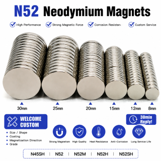 Высокопрочные дисковые магниты N52 НдФеБ