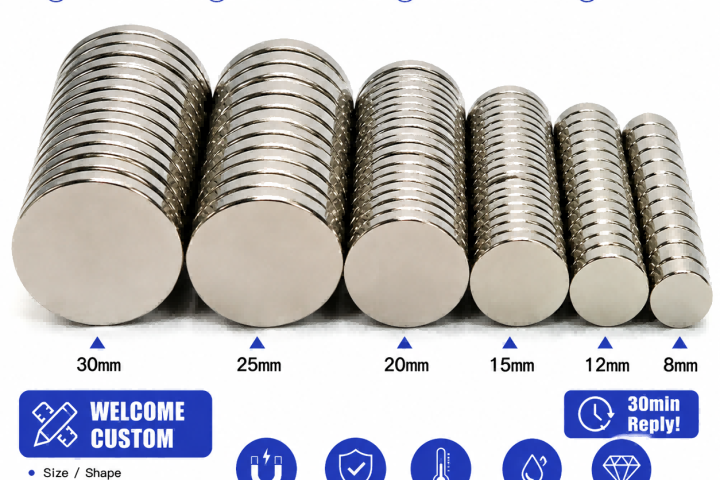 High Strength N52 NdFeB Disc Magnets