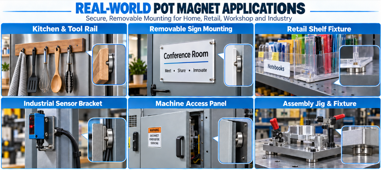 Screw Mount Pot Magnet