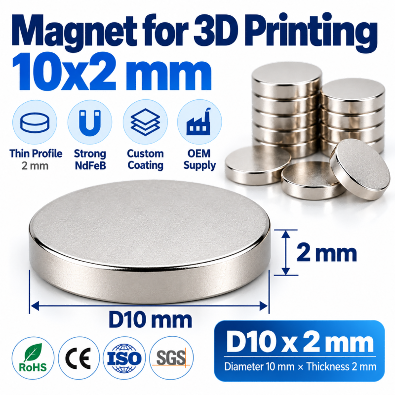 aimant pour impression 3D 10x2