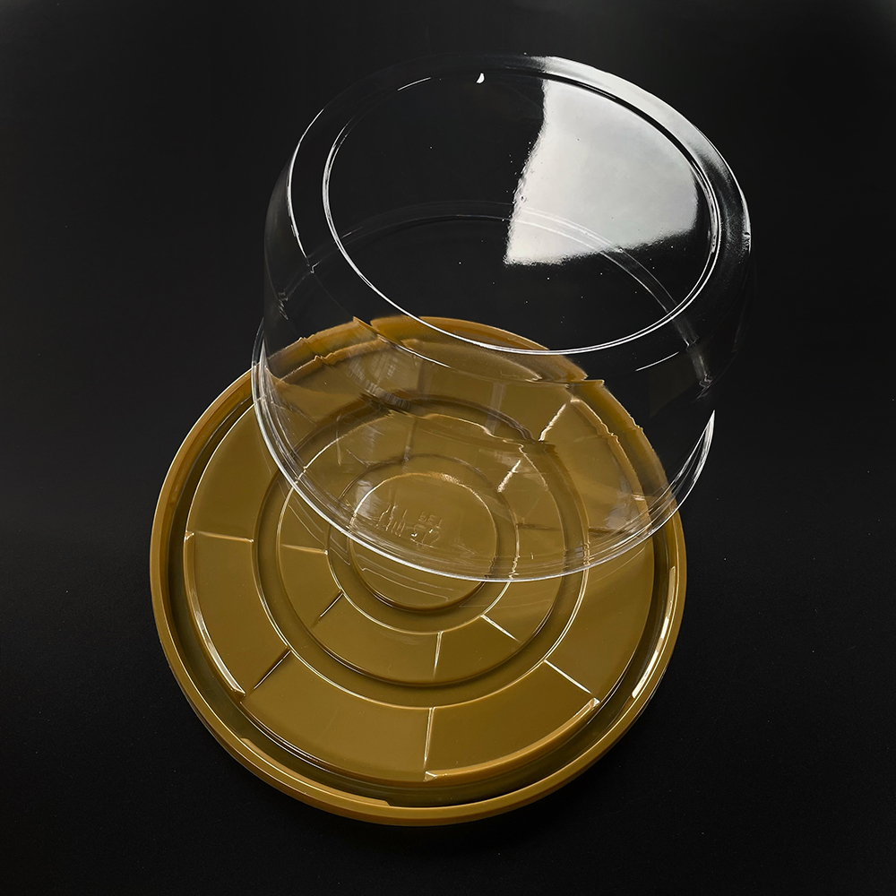 Supply Customized Golden Base with Clear Lid Birthday Cake Container Wholesale Factory