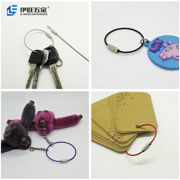 colorful aircraft cable wire keychain