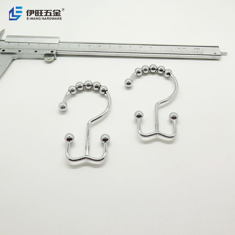 Metal Double Shower Curtain Rings Hooks
