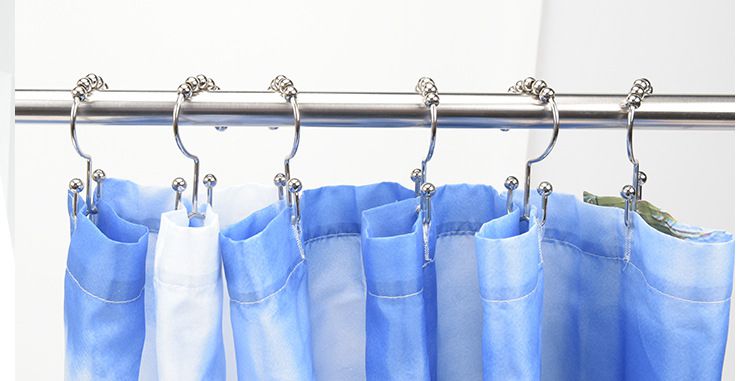 bathroom shower curtain double hooks