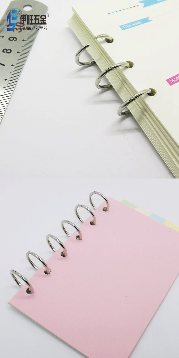 3-Ring Silver Metal Calendar Notebook Loose Leaf Binder Rings