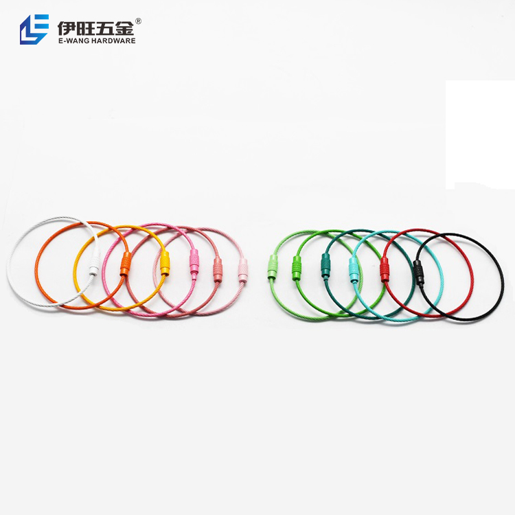 Colorful Coated Stainless Steel Wire Cable Keychains