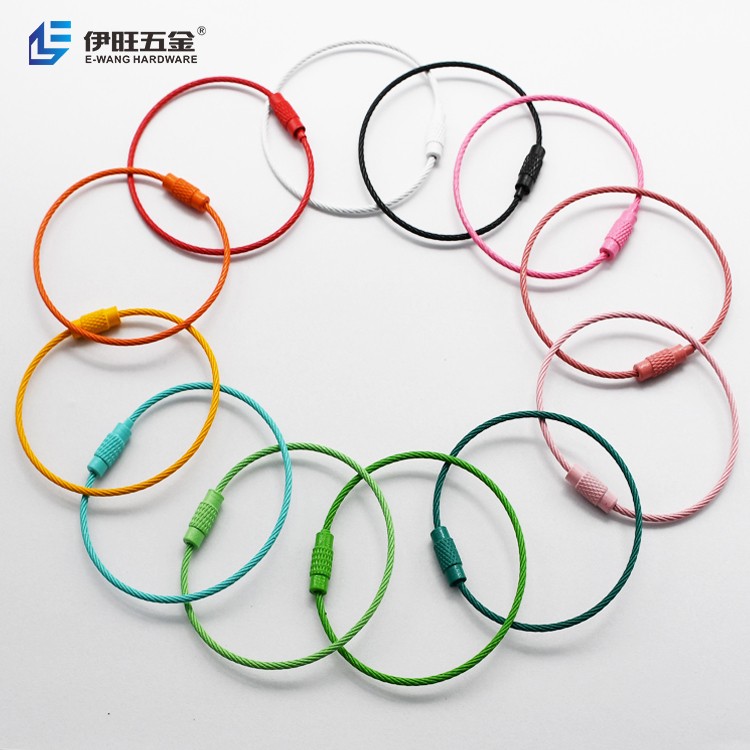 Cable Loop Screw Lock Rope Keyring