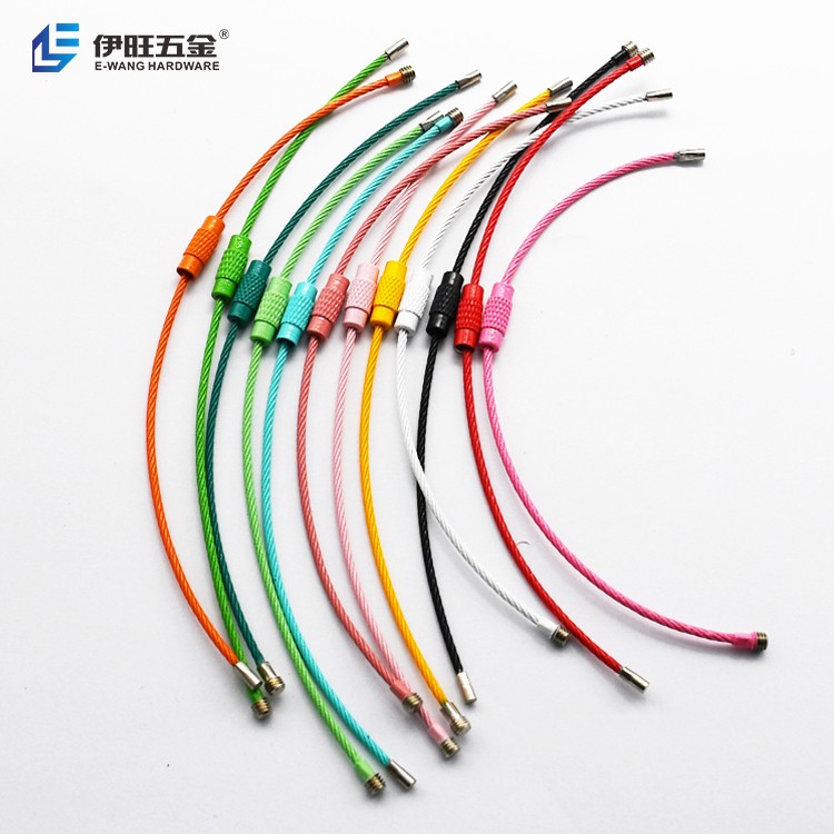 color coat wire cable keychains