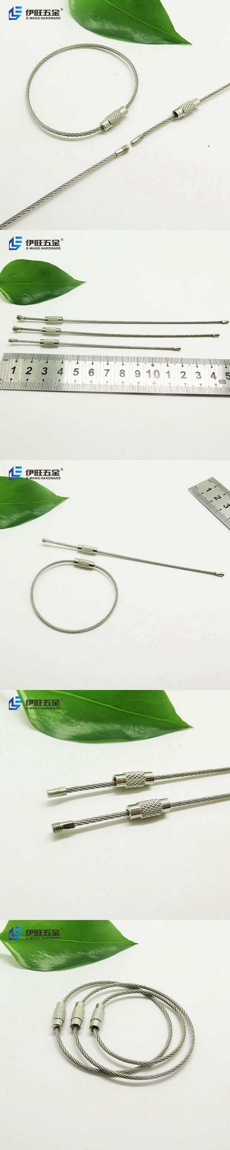 stainless steel cable loop key ring