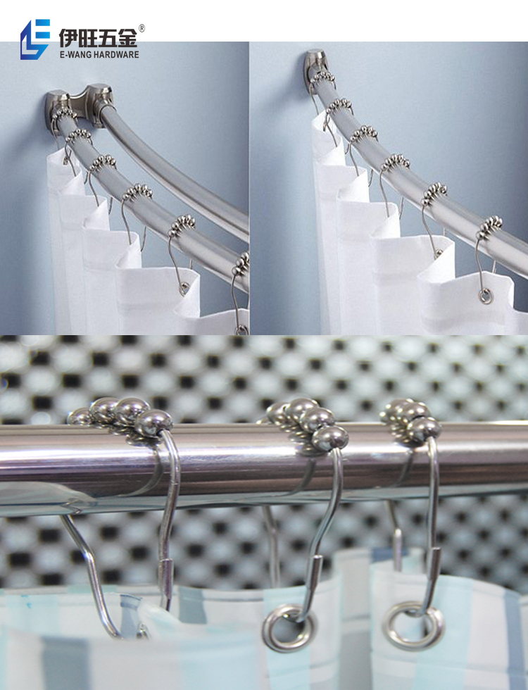 silver shower curtain rings hook