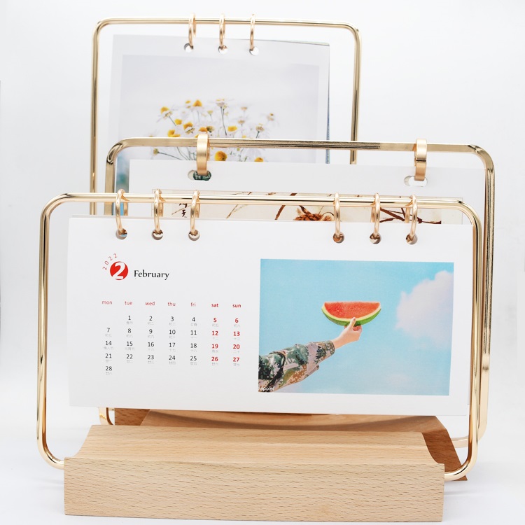 Custom Logo Wooden Base Calendars and Stands