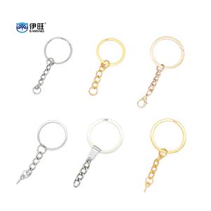 Lobster Clasp Flat Split Key Chain Ring With Eye Screw