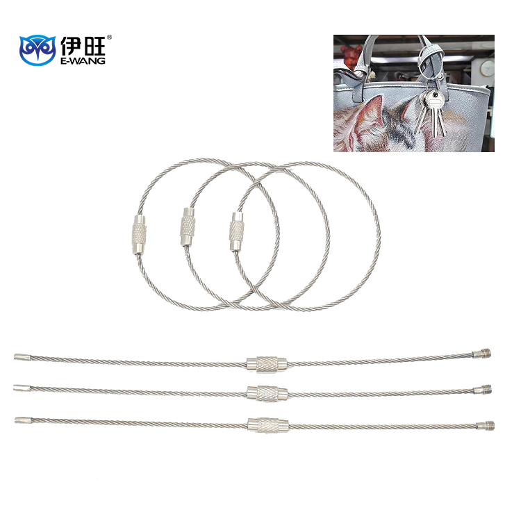 stainless steel cable loop key ring
