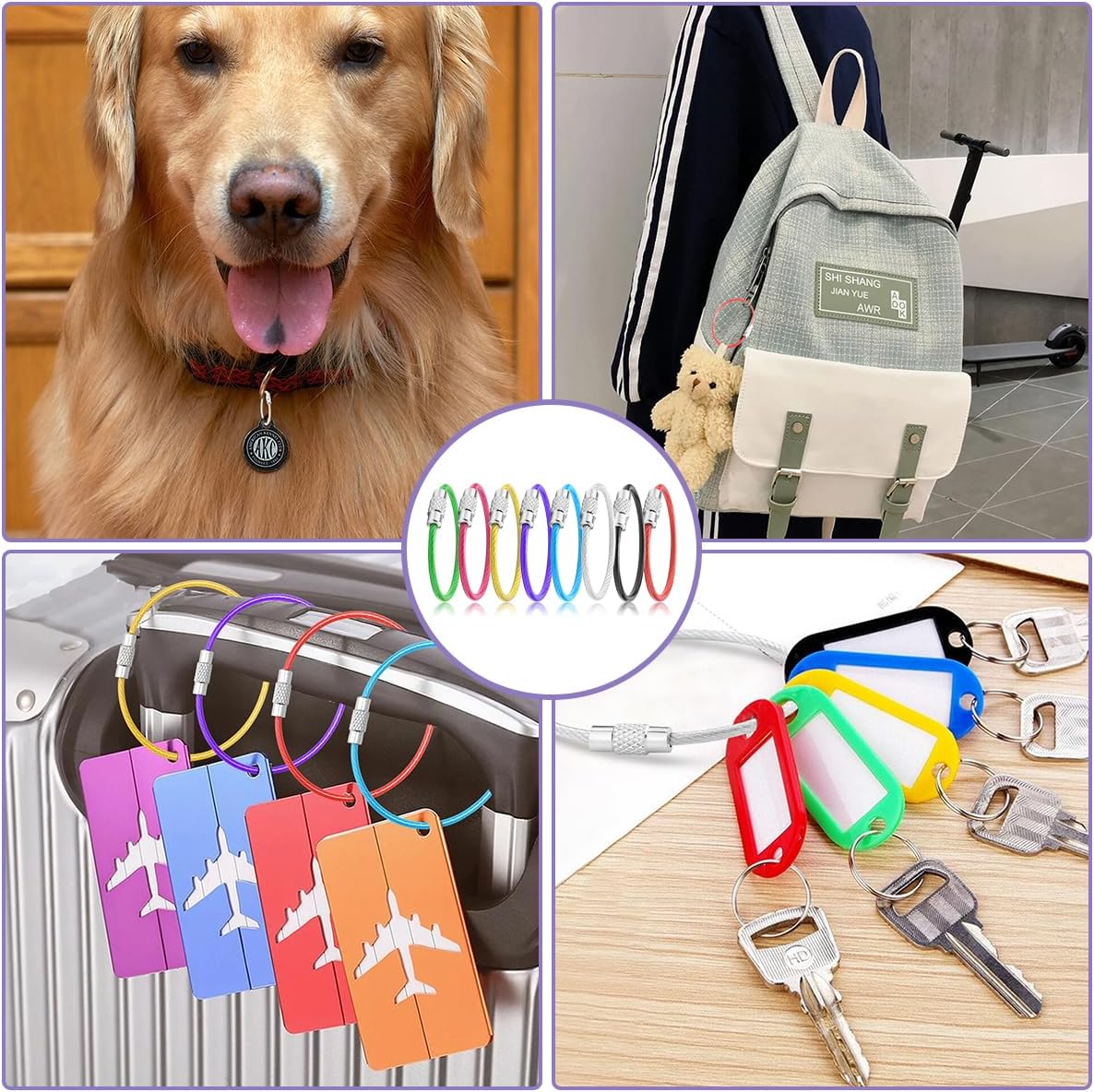stainless steel wire keychain