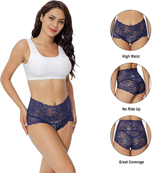 High Waist Black Lace Underwear For Women