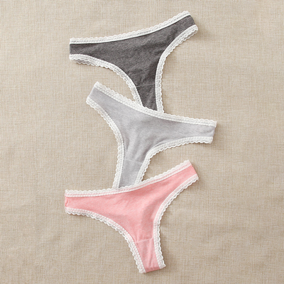 Ladies Comfortable Micro Low Rise Cotton Lace Thong