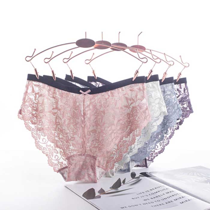 Ladies Sexy Cotton Hipster Hollow Out Lace Panties