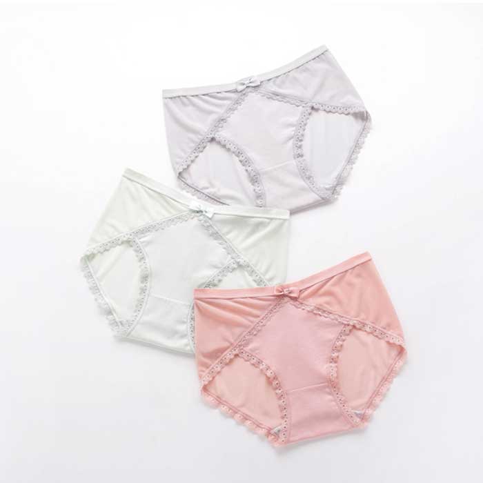 Ladies High Waisted Cotton Lace Mesh Underwear