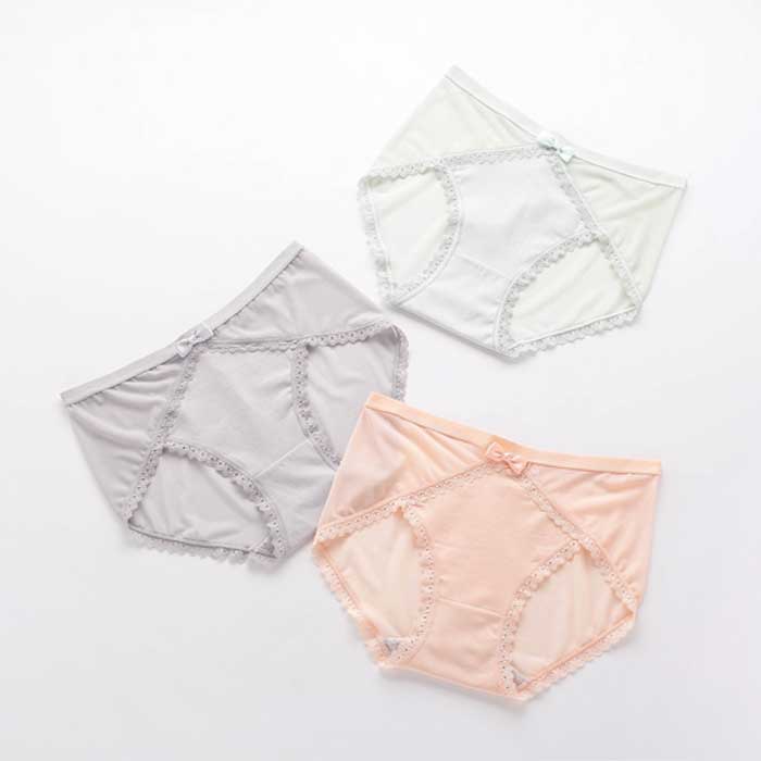 Ladies High Waisted Cotton Lace Mesh Underwear