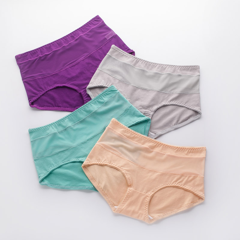 Women Sexy Seamless Cotton Mesh Hip Knickers
