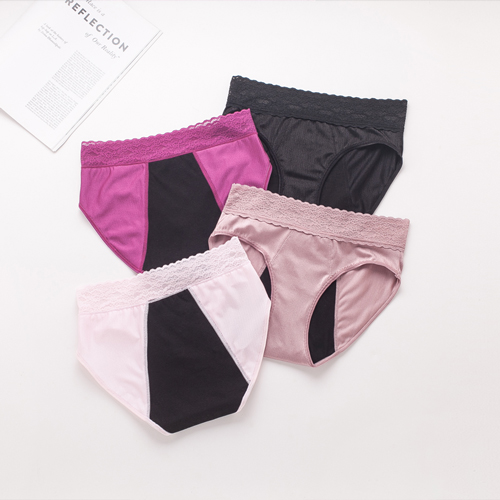 Plus Size Ladies Lace Nylon Period Panties