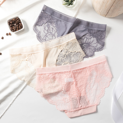 Ice Silk Hipster Lace Underwear For Women