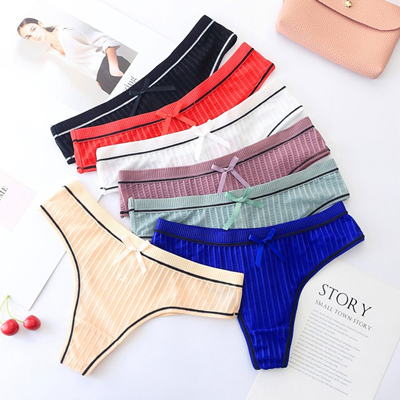 Ladies Low Waist Bow Seamless Nylon Panties