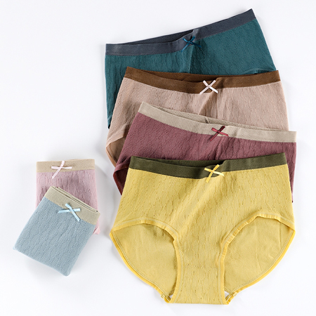 Ladies Color Matching Bow Seamless Panties