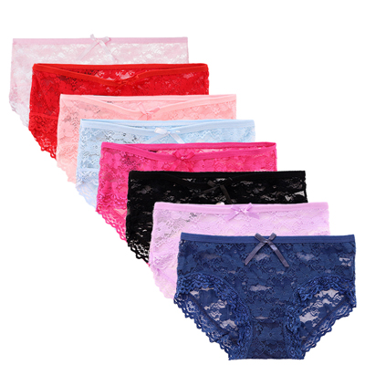Ladies Sexy Skimpy Bow Lace Hollow Underwear
