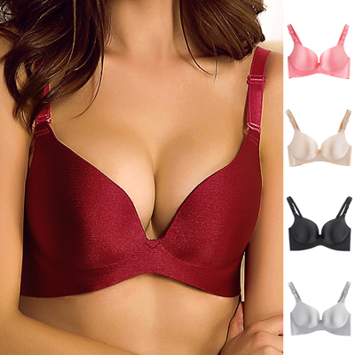 Ladies Sexy Red Silk Cotton Push Up Bra