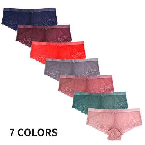 Ladies Sexy Transparent Bow Mesh Lace Panties